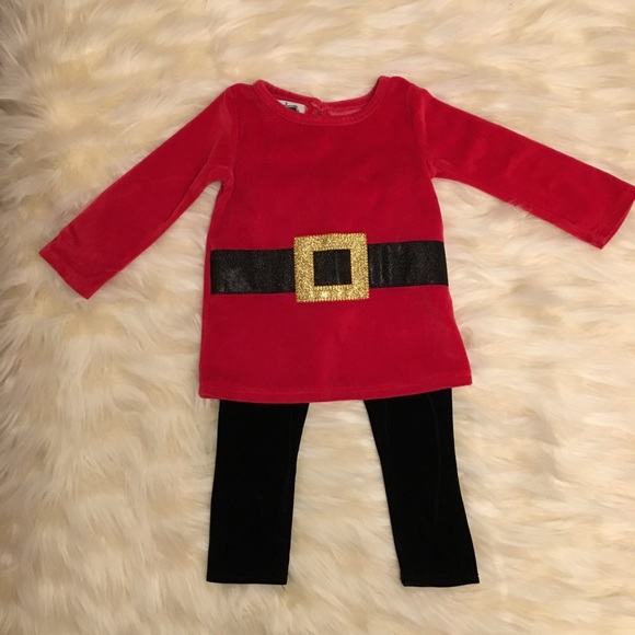 Mud Pie Christmas 2-pc holiday Santa skirt set fur trim leggings 6-9 /& 9-12 NWT